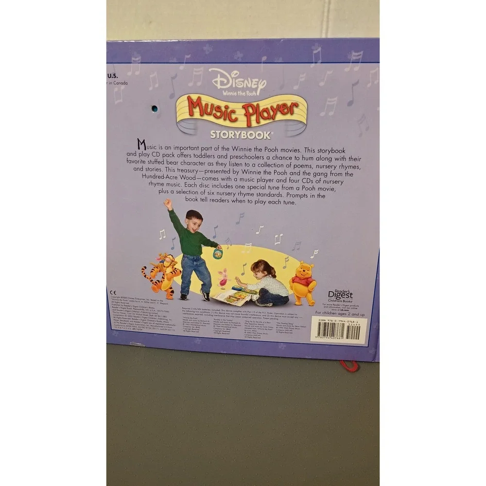*Rare* Disney Music Player Storybook Kids Multi Winnie the Pooh 28 Tunes 4 Discs